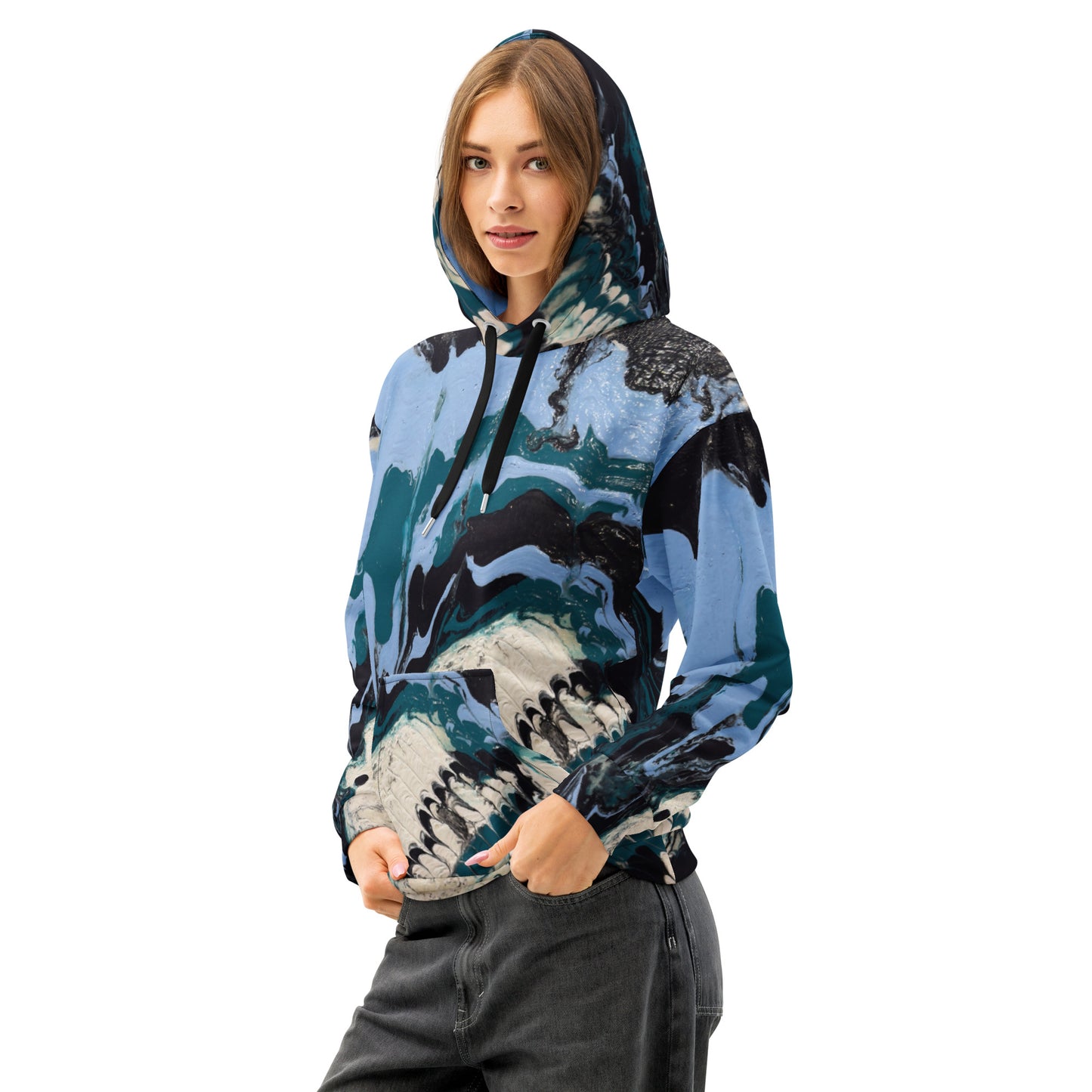 Unisex Cotton Hoodie- Untamed Waters